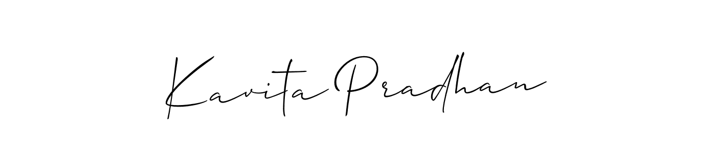 How to make Kavita Pradhan signature? Allison_Script is a professional autograph style. Create handwritten signature for Kavita Pradhan name. Kavita Pradhan signature style 2 images and pictures png