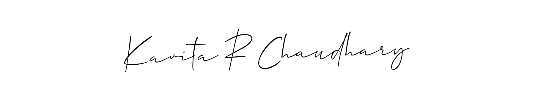 Make a beautiful signature design for name Kavita R Chaudhary. With this signature (Allison_Script) style, you can create a handwritten signature for free. Kavita R Chaudhary signature style 2 images and pictures png