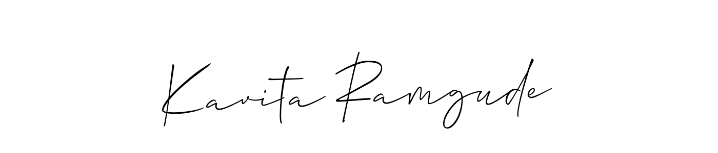 Create a beautiful signature design for name Kavita Ramgude. With this signature (Allison_Script) fonts, you can make a handwritten signature for free. Kavita Ramgude signature style 2 images and pictures png