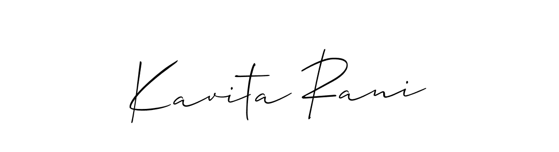 Also we have Kavita Rani name is the best signature style. Create professional handwritten signature collection using Allison_Script autograph style. Kavita Rani signature style 2 images and pictures png