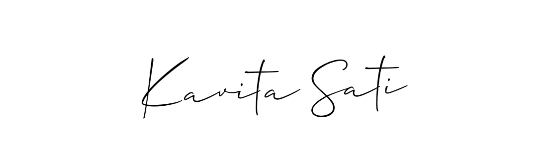 Use a signature maker to create a handwritten signature online. With this signature software, you can design (Allison_Script) your own signature for name Kavita Sati. Kavita Sati signature style 2 images and pictures png
