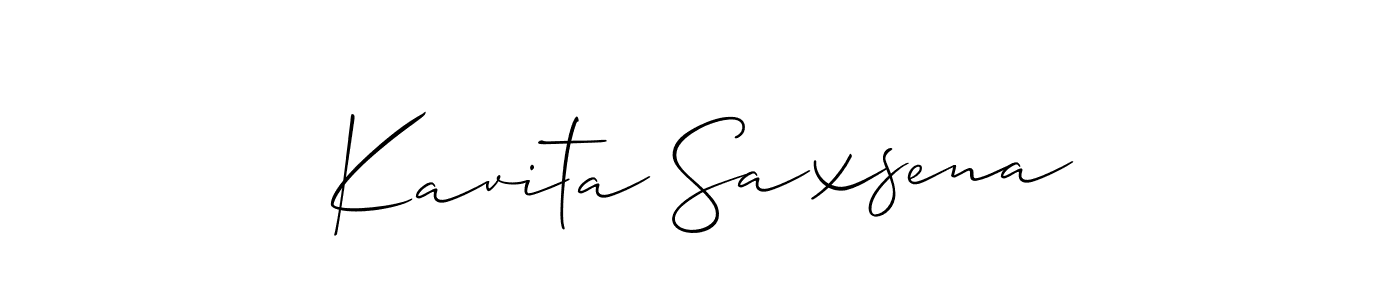 Also we have Kavita Saxsena name is the best signature style. Create professional handwritten signature collection using Allison_Script autograph style. Kavita Saxsena signature style 2 images and pictures png