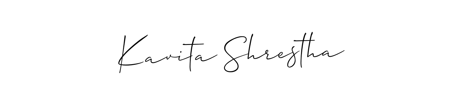 Design your own signature with our free online signature maker. With this signature software, you can create a handwritten (Allison_Script) signature for name Kavita Shrestha. Kavita Shrestha signature style 2 images and pictures png