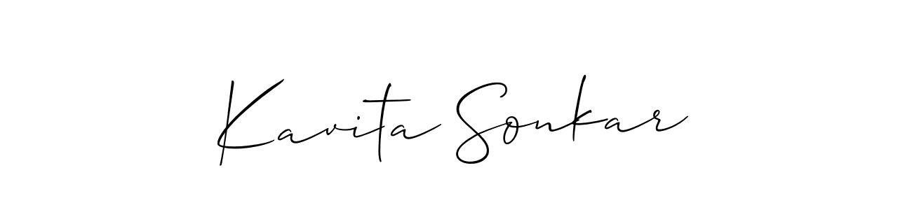 Design your own signature with our free online signature maker. With this signature software, you can create a handwritten (Allison_Script) signature for name Kavita Sonkar. Kavita Sonkar signature style 2 images and pictures png