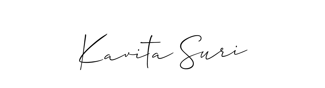 Also we have Kavita Suri name is the best signature style. Create professional handwritten signature collection using Allison_Script autograph style. Kavita Suri signature style 2 images and pictures png