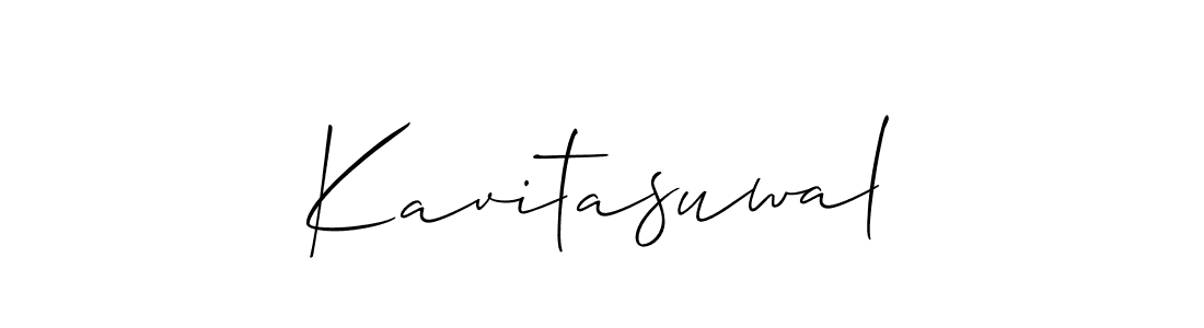 How to Draw Kavitasuwal signature style? Allison_Script is a latest design signature styles for name Kavitasuwal. Kavitasuwal signature style 2 images and pictures png