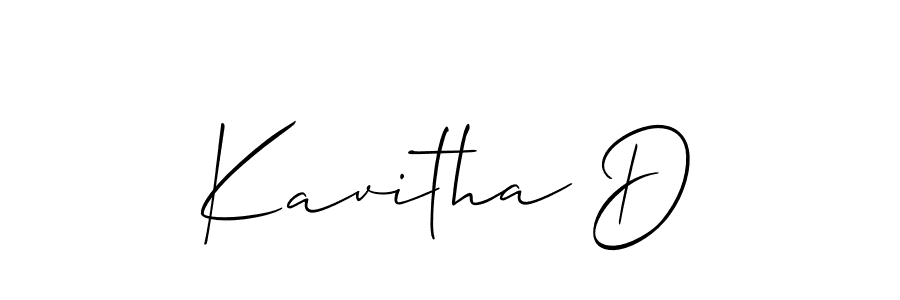 You should practise on your own different ways (Allison_Script) to write your name (Kavitha D) in signature. don't let someone else do it for you. Kavitha D signature style 2 images and pictures png