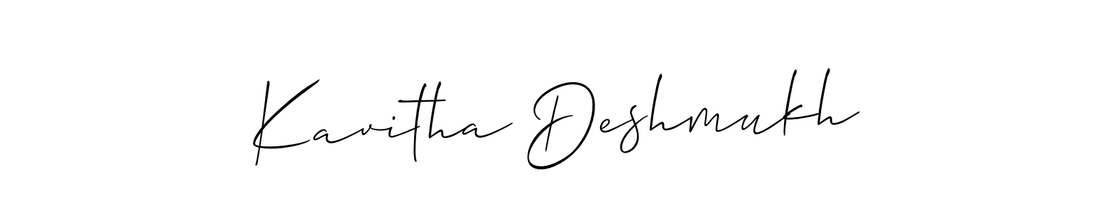 Create a beautiful signature design for name Kavitha Deshmukh. With this signature (Allison_Script) fonts, you can make a handwritten signature for free. Kavitha Deshmukh signature style 2 images and pictures png