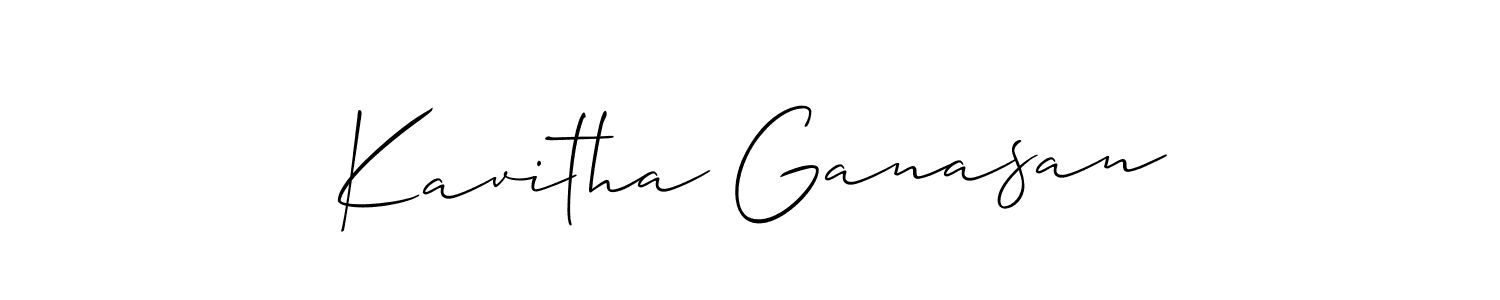 Design your own signature with our free online signature maker. With this signature software, you can create a handwritten (Allison_Script) signature for name Kavitha Ganasan. Kavitha Ganasan signature style 2 images and pictures png