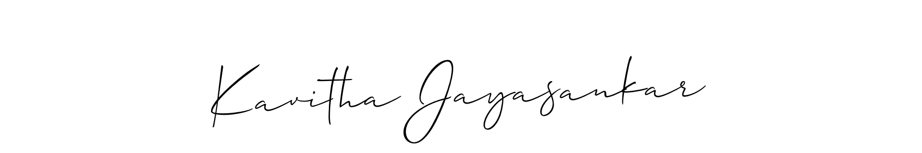 How to make Kavitha Jayasankar signature? Allison_Script is a professional autograph style. Create handwritten signature for Kavitha Jayasankar name. Kavitha Jayasankar signature style 2 images and pictures png