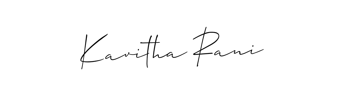 This is the best signature style for the Kavitha Rani name. Also you like these signature font (Allison_Script). Mix name signature. Kavitha Rani signature style 2 images and pictures png