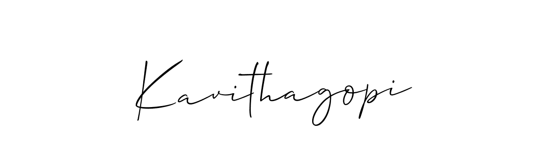 How to make Kavithagopi name signature. Use Allison_Script style for creating short signs online. This is the latest handwritten sign. Kavithagopi signature style 2 images and pictures png