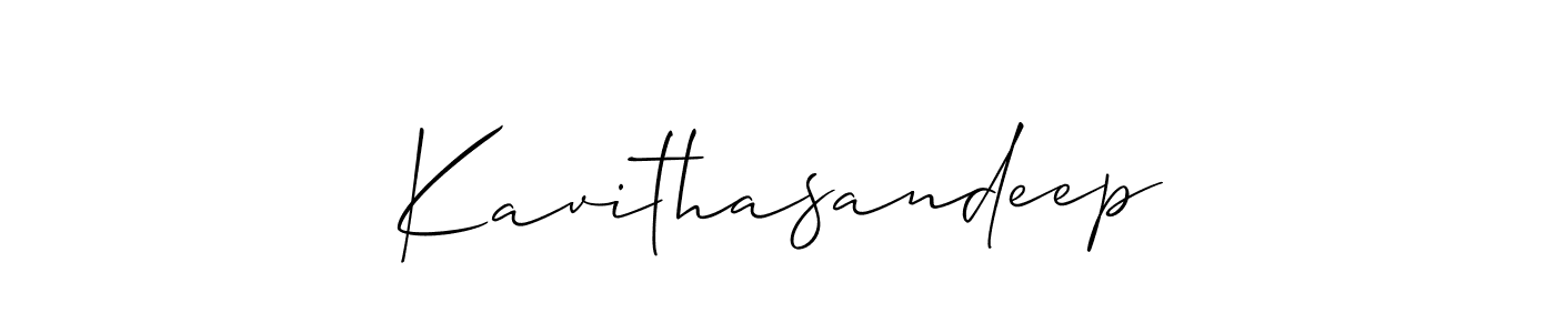 Make a beautiful signature design for name Kavithasandeep. With this signature (Allison_Script) style, you can create a handwritten signature for free. Kavithasandeep signature style 2 images and pictures png