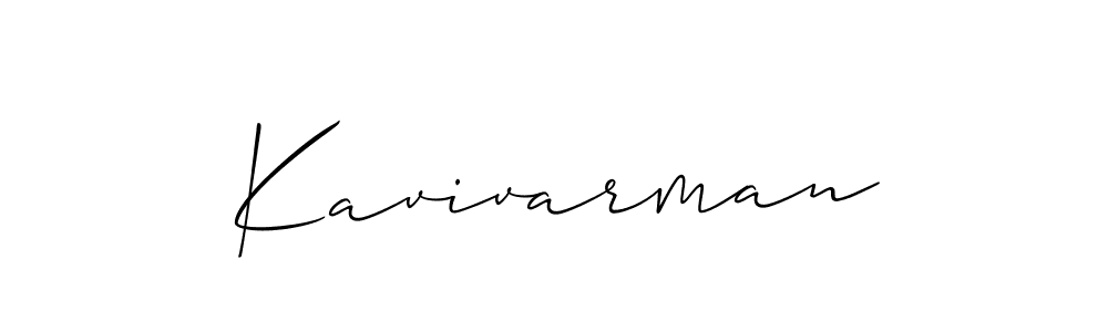 Use a signature maker to create a handwritten signature online. With this signature software, you can design (Allison_Script) your own signature for name Kavivarman. Kavivarman signature style 2 images and pictures png