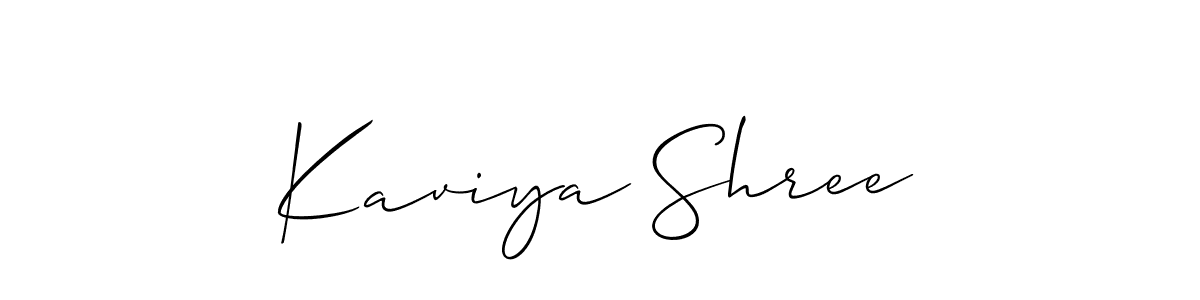 Allison_Script is a professional signature style that is perfect for those who want to add a touch of class to their signature. It is also a great choice for those who want to make their signature more unique. Get Kaviya Shree name to fancy signature for free. Kaviya Shree signature style 2 images and pictures png