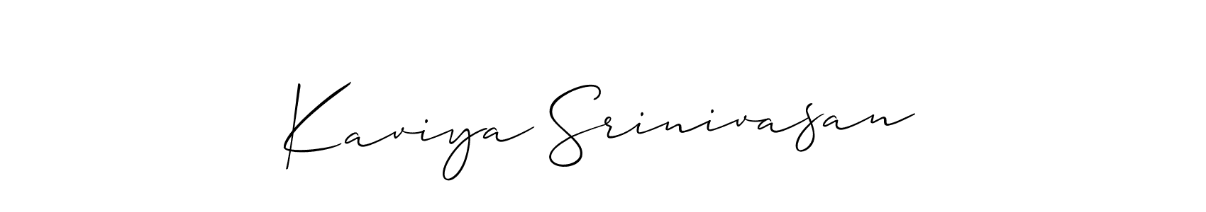 Use a signature maker to create a handwritten signature online. With this signature software, you can design (Allison_Script) your own signature for name Kaviya Srinivasan. Kaviya Srinivasan signature style 2 images and pictures png