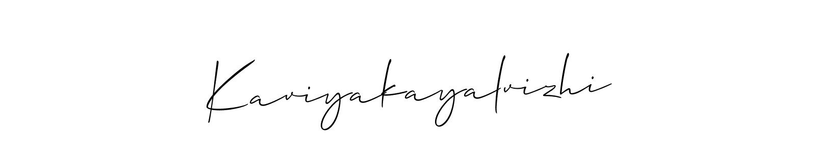 How to make Kaviyakayalvizhi signature? Allison_Script is a professional autograph style. Create handwritten signature for Kaviyakayalvizhi name. Kaviyakayalvizhi signature style 2 images and pictures png