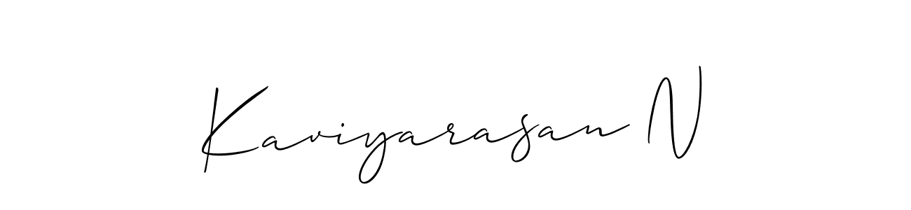 Use a signature maker to create a handwritten signature online. With this signature software, you can design (Allison_Script) your own signature for name Kaviyarasan N. Kaviyarasan N signature style 2 images and pictures png