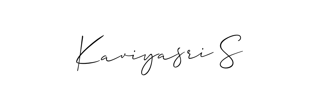 It looks lik you need a new signature style for name Kaviyasri S. Design unique handwritten (Allison_Script) signature with our free signature maker in just a few clicks. Kaviyasri S signature style 2 images and pictures png