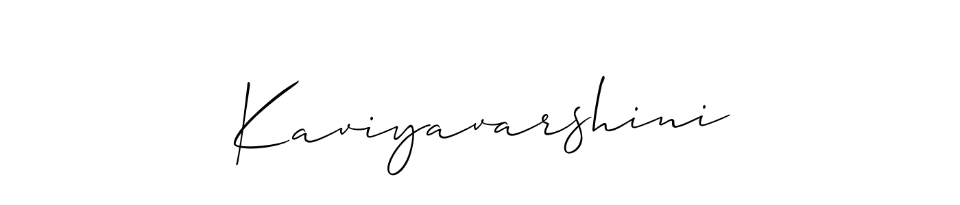 Also You can easily find your signature by using the search form. We will create Kaviyavarshini name handwritten signature images for you free of cost using Allison_Script sign style. Kaviyavarshini signature style 2 images and pictures png