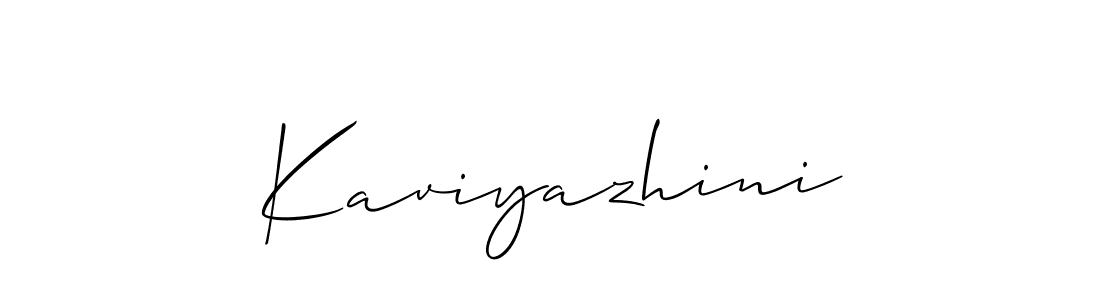 Create a beautiful signature design for name Kaviyazhini. With this signature (Allison_Script) fonts, you can make a handwritten signature for free. Kaviyazhini signature style 2 images and pictures png