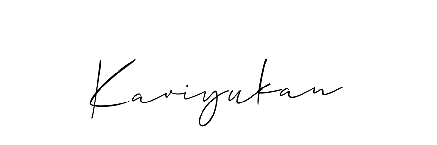 if you are searching for the best signature style for your name Kaviyukan. so please give up your signature search. here we have designed multiple signature styles  using Allison_Script. Kaviyukan signature style 2 images and pictures png