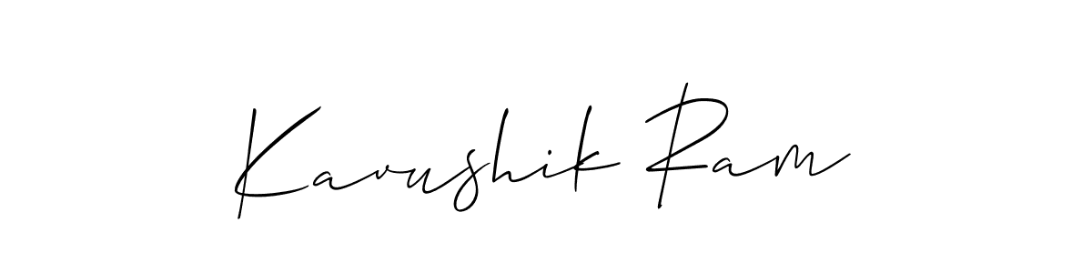 Make a beautiful signature design for name Kavushik Ram. With this signature (Allison_Script) style, you can create a handwritten signature for free. Kavushik Ram signature style 2 images and pictures png