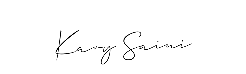 How to Draw Kavy Saini signature style? Allison_Script is a latest design signature styles for name Kavy Saini. Kavy Saini signature style 2 images and pictures png