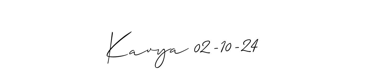 Make a short Kavya 02-10-24 signature style. Manage your documents anywhere anytime using Allison_Script. Create and add eSignatures, submit forms, share and send files easily. Kavya 02-10-24 signature style 2 images and pictures png