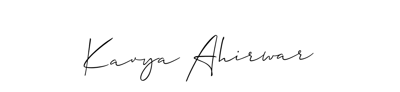 Create a beautiful signature design for name Kavya Ahirwar. With this signature (Allison_Script) fonts, you can make a handwritten signature for free. Kavya Ahirwar signature style 2 images and pictures png