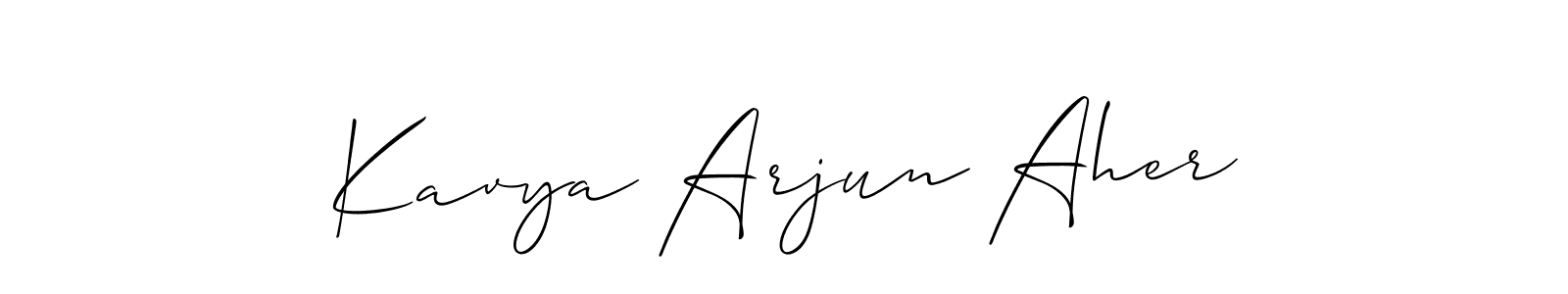 Use a signature maker to create a handwritten signature online. With this signature software, you can design (Allison_Script) your own signature for name Kavya Arjun Aher. Kavya Arjun Aher signature style 2 images and pictures png