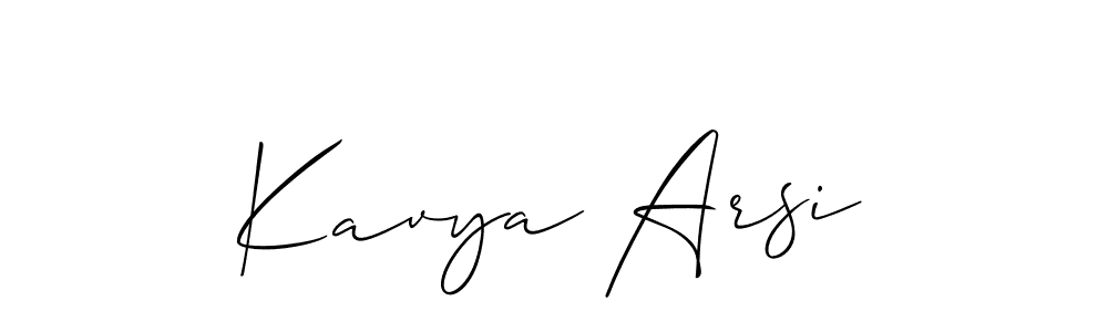 You should practise on your own different ways (Allison_Script) to write your name (Kavya Arsi) in signature. don't let someone else do it for you. Kavya Arsi signature style 2 images and pictures png