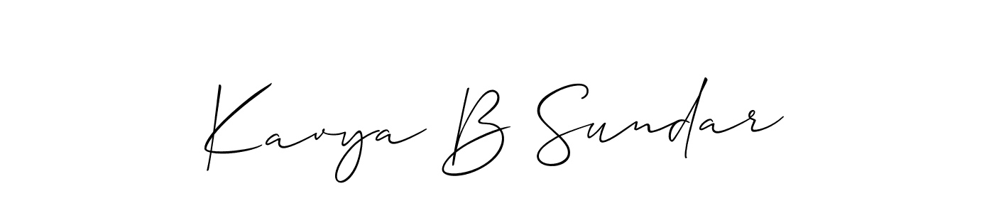 Also You can easily find your signature by using the search form. We will create Kavya B Sundar name handwritten signature images for you free of cost using Allison_Script sign style. Kavya B Sundar signature style 2 images and pictures png