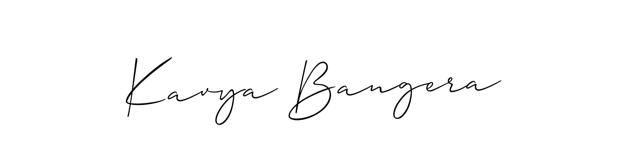 Make a beautiful signature design for name Kavya Bangera. With this signature (Allison_Script) style, you can create a handwritten signature for free. Kavya Bangera signature style 2 images and pictures png