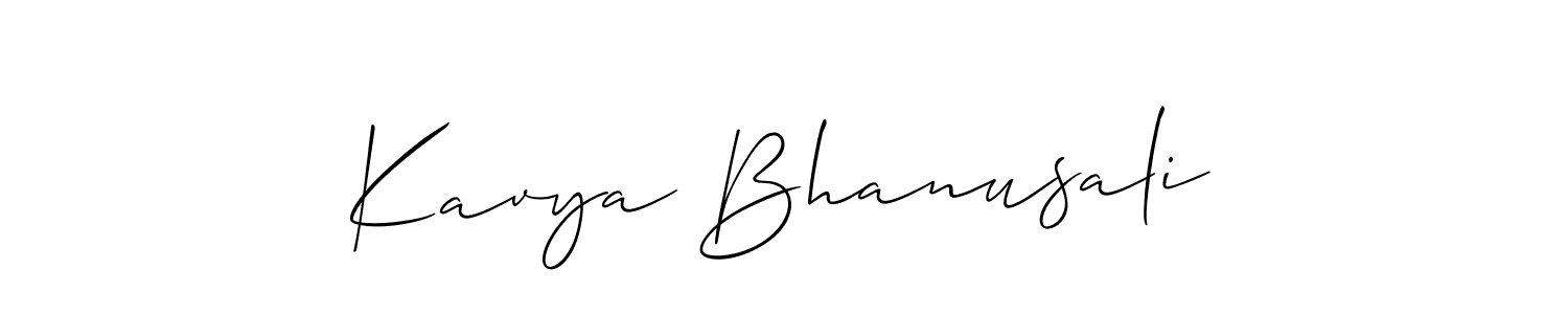 Also You can easily find your signature by using the search form. We will create Kavya Bhanusali name handwritten signature images for you free of cost using Allison_Script sign style. Kavya Bhanusali signature style 2 images and pictures png
