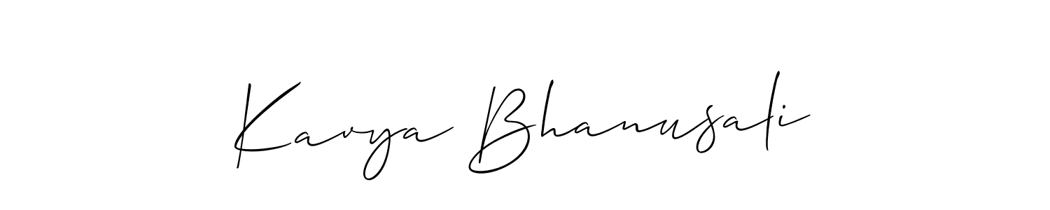 Make a short Kavya Bhanusali signature style. Manage your documents anywhere anytime using Allison_Script. Create and add eSignatures, submit forms, share and send files easily. Kavya Bhanusali signature style 2 images and pictures png