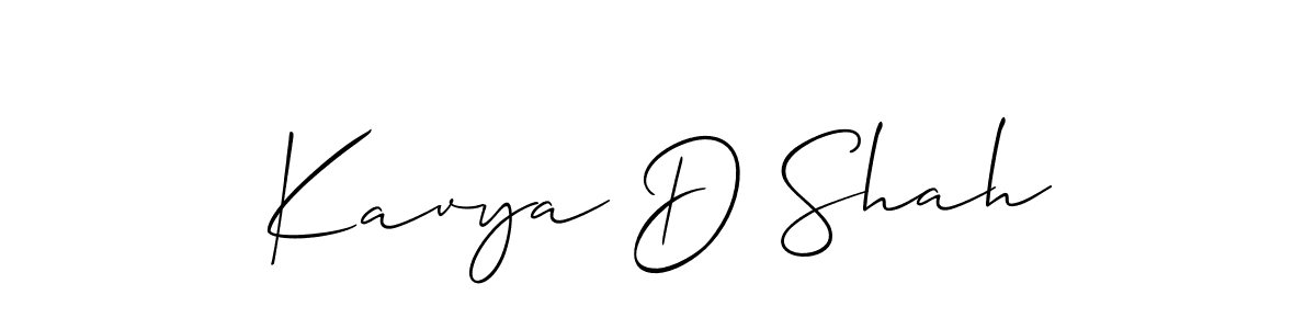 How to make Kavya D Shah signature? Allison_Script is a professional autograph style. Create handwritten signature for Kavya D Shah name. Kavya D Shah signature style 2 images and pictures png