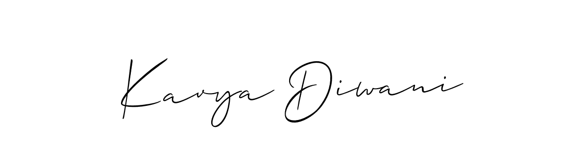 You should practise on your own different ways (Allison_Script) to write your name (Kavya Diwani) in signature. don't let someone else do it for you. Kavya Diwani signature style 2 images and pictures png