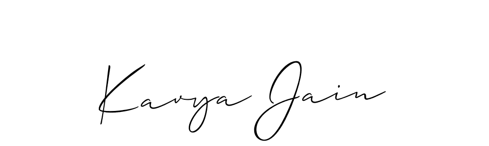 How to make Kavya Jain name signature. Use Allison_Script style for creating short signs online. This is the latest handwritten sign. Kavya Jain signature style 2 images and pictures png