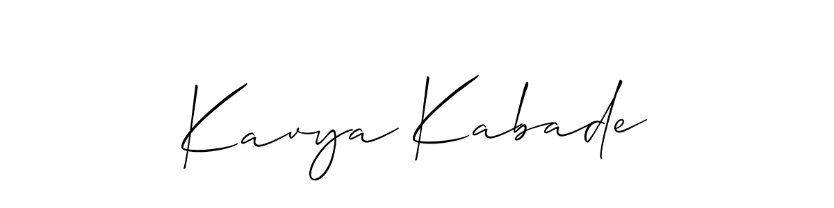 Create a beautiful signature design for name Kavya Kabade. With this signature (Allison_Script) fonts, you can make a handwritten signature for free. Kavya Kabade signature style 2 images and pictures png