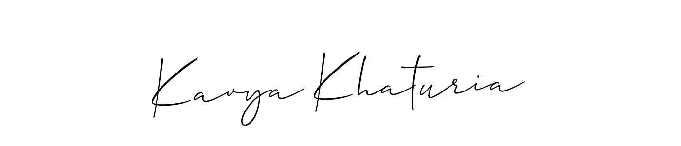 Make a beautiful signature design for name Kavya Khaturia. With this signature (Allison_Script) style, you can create a handwritten signature for free. Kavya Khaturia signature style 2 images and pictures png