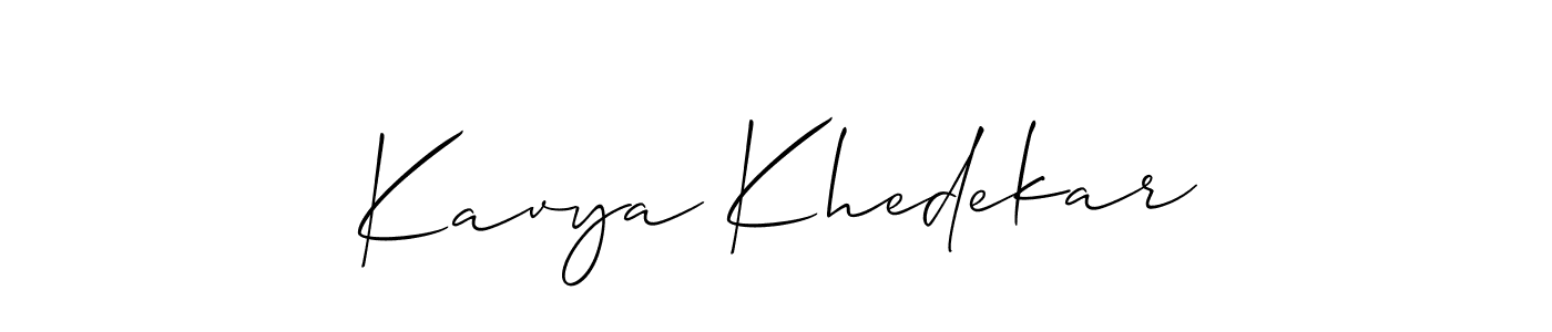 How to make Kavya Khedekar signature? Allison_Script is a professional autograph style. Create handwritten signature for Kavya Khedekar name. Kavya Khedekar signature style 2 images and pictures png