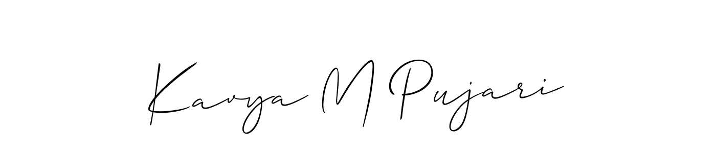 Also You can easily find your signature by using the search form. We will create Kavya M Pujari name handwritten signature images for you free of cost using Allison_Script sign style. Kavya M Pujari signature style 2 images and pictures png