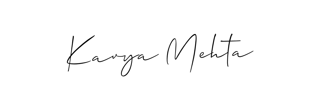 How to make Kavya Mehta name signature. Use Allison_Script style for creating short signs online. This is the latest handwritten sign. Kavya Mehta signature style 2 images and pictures png