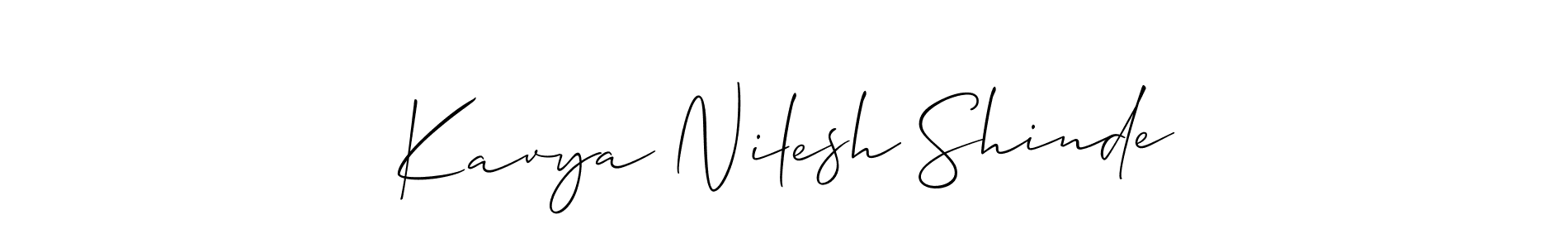Make a beautiful signature design for name Kavya Nilesh Shinde. With this signature (Allison_Script) style, you can create a handwritten signature for free. Kavya Nilesh Shinde signature style 2 images and pictures png