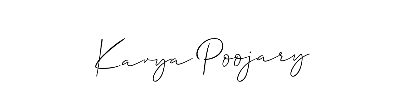 Also we have Kavya Poojary name is the best signature style. Create professional handwritten signature collection using Allison_Script autograph style. Kavya Poojary signature style 2 images and pictures png