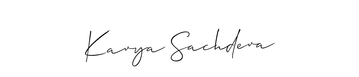Also we have Kavya Sachdeva name is the best signature style. Create professional handwritten signature collection using Allison_Script autograph style. Kavya Sachdeva signature style 2 images and pictures png