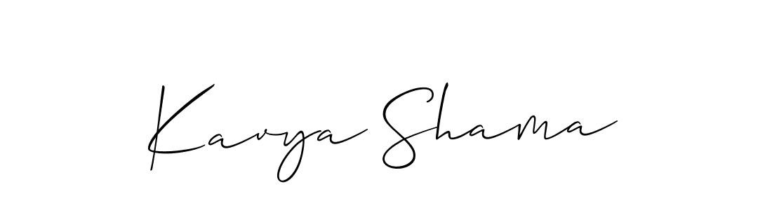Make a beautiful signature design for name Kavya Shama. With this signature (Allison_Script) style, you can create a handwritten signature for free. Kavya Shama signature style 2 images and pictures png