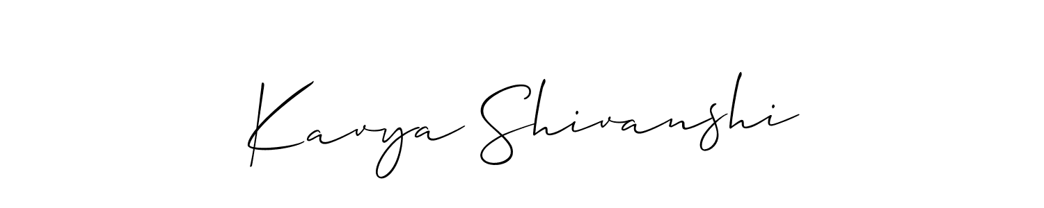 Design your own signature with our free online signature maker. With this signature software, you can create a handwritten (Allison_Script) signature for name Kavya Shivanshi. Kavya Shivanshi signature style 2 images and pictures png