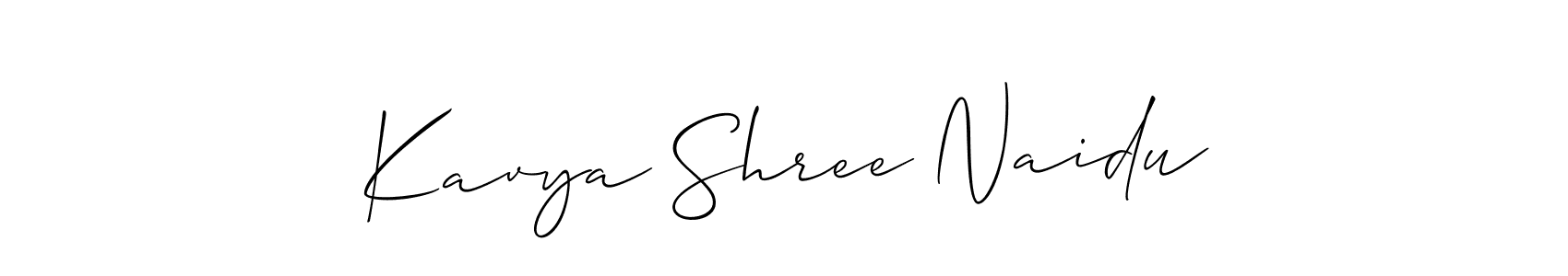The best way (Allison_Script) to make a short signature is to pick only two or three words in your name. The name Kavya Shree Naidu include a total of six letters. For converting this name. Kavya Shree Naidu signature style 2 images and pictures png